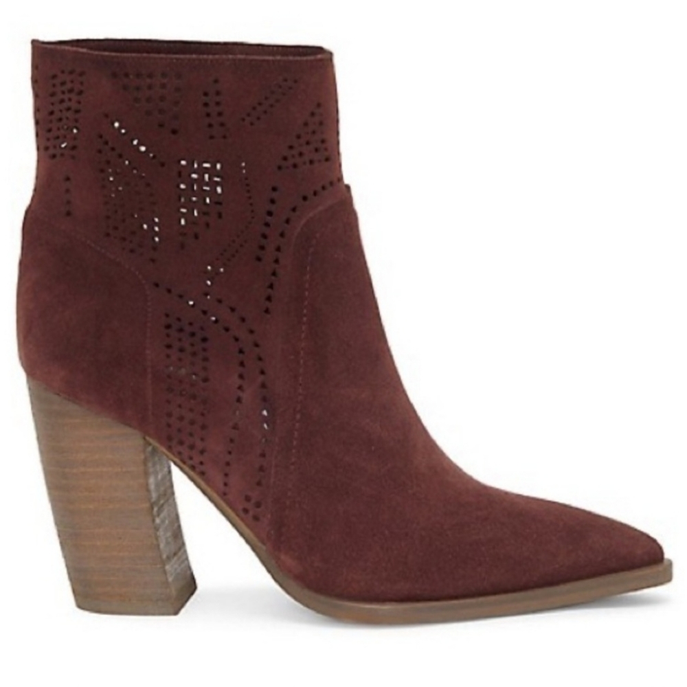 Vince Camuto Catheryna Leather Suede Pointed Toe Ankle Bootie Boots‎ sz 7.5
